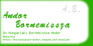 andor bornemissza business card